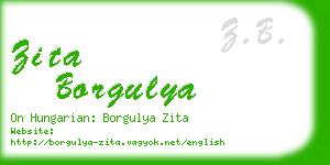 zita borgulya business card